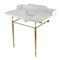 Kingston Brass 36 Carrara Marble Console Sink with Brass Legs, Marble WhiteBrushed Brass LMS3622M8SQ7 - alternate 1